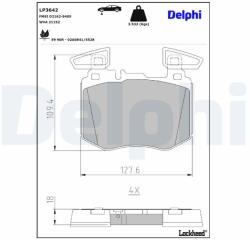 DELPHI Sada brzdových platničiek kotúčovej brzdy DELPHI LP3642 (LP3642)