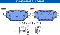 ATE Sada brzdových platničiek kotúčovej brzdy ATE 13.0470-2667.2 (13.0470-2667.2)