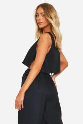 Boohoo fekete felső textúra B16 eik M