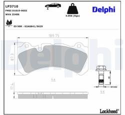 DELPHI Sada brzdových platničiek kotúčovej brzdy DELPHI LP3710 (LP3710)