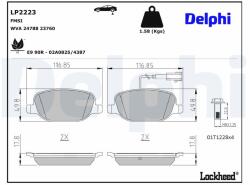 DELPHI Sada brzdových platničiek kotúčovej brzdy DELPHI LP2223 (LP2223)