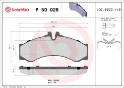 BREMBO Sada brzdových platničiek kotúčovej brzdy BREMBO P 50 028 (P 50 028)
