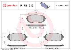 BREMBO Sada brzdových platničiek kotúčovej brzdy BREMBO P 78 013X (P 78 013X)