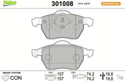 VALEO Sada brzdových platničiek kotúčovej brzdy VALEO 301008 (301008)