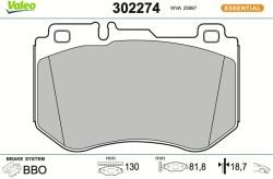 VALEO Sada brzdových platničiek kotúčovej brzdy VALEO 302274 (302274)