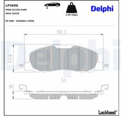 DELPHI Sada brzdových platničiek kotúčovej brzdy DELPHI LP3696 (LP3696)
