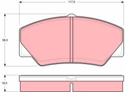 TRW Sada brzdových platničiek kotúčovej brzdy TRW GDB349 (GDB349)