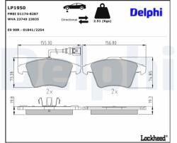 DELPHI Sada brzdových platničiek kotúčovej brzdy DELPHI LP1950 (LP1950)