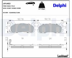 DELPHI Sada brzdových platničiek kotúčovej brzdy DELPHI LP1452 (LP1452)