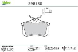 VALEO Sada brzdových platničiek kotúčovej brzdy VALEO 598180 (598180)