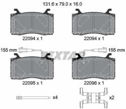 TEXTAR Sada brzdových platničiek kotúčovej brzdy TEXTAR 2209401 (2209401)