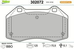 VALEO Sada brzdových platničiek kotúčovej brzdy VALEO 302072 (302072)