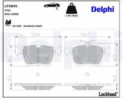 DELPHI Sada brzdových platničiek kotúčovej brzdy DELPHI LP3845 (LP3845)