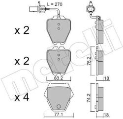 METELLI Sada brzdových platničiek kotúčovej brzdy METELLI 22-0774-1 (22-0774-1)