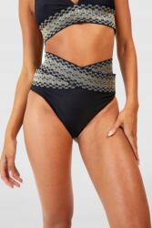 Boohoo bikini alsó magas állapot aszimmetria fényes NG2 xbc XXL