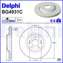 DELPHI Tarcza Ham. Hyundai I30 16- (bg4931c)