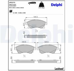 DELPHI Sada brzdových platničiek kotúčovej brzdy DELPHI LP2171 (LP2171)