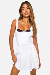 Boohoo Fehér Ruha Vállpántokkal B18 twn 46