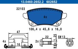 ATE Sada brzdových platničiek kotúčovej brzdy ATE 13.0460-2652.2 (13.0460-2652.2)