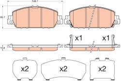 TRW Sada brzdových platničiek kotúčovej brzdy TRW GDB3615 (GDB3615)