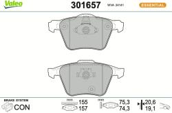 VALEO Sada brzdových platničiek kotúčovej brzdy VALEO 301657 (301657)