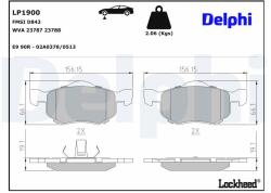DELPHI Sada brzdových platničiek kotúčovej brzdy DELPHI LP1900 (LP1900)