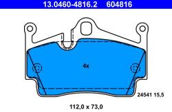 ATE Sada brzdových platničiek kotúčovej brzdy ATE 13.0460-4816.2 (13.0460-4816.2)