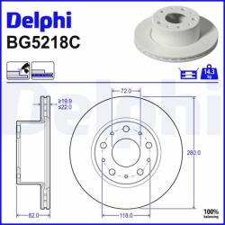 DELPHI Brzdový kotúč DELPHI BG5218C (BG5218C)