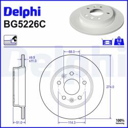 DELPHI Brzdový kotúč DELPHI BG5226C (BG5226C)