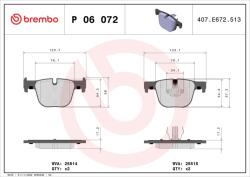 BREMBO Sada brzdových platničiek kotúčovej brzdy BREMBO P 06 072 (P 06 072)