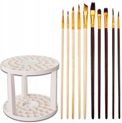 Loveart Festő ecsetek művészi precíziós 10 db-os ecsetkészlet és állvány (ZS- Zestaw malarski stojak i pędzle)