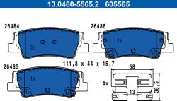 ATE Sada brzdových platničiek kotúčovej brzdy ATE 13.0460-5565.2 (13.0460-5565.2)