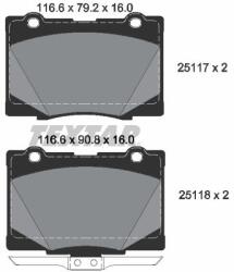 TEXTAR Sada brzdových platničiek kotúčovej brzdy TEXTAR 2511701 (2511701)