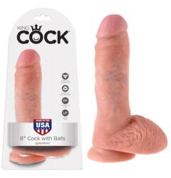  Пенис дилдо с тестиси, вакуумна основа, 20, 3см. - King Cock Flesh (PIPE550721)