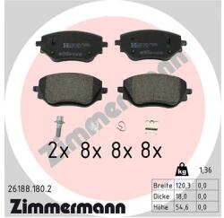 ZIMMERMANN Sada brzdových platničiek kotúčovej brzdy ZIMMERMANN 26188.180. 2 (26188.180.2)