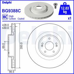 DELPHI Brzdový kotúč DELPHI BG9388C (BG9388C)