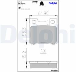 DELPHI Sada brzdových platničiek kotúčovej brzdy DELPHI LP946 (LP946)