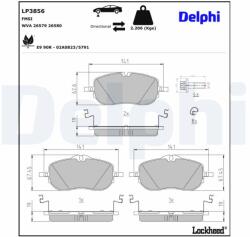 DELPHI Sada brzdových platničiek kotúčovej brzdy DELPHI LP3856 (LP3856)