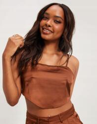 Noisy May Barna Felső Szatén Fodros Vállpánt NG5 gmk M