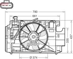 DENSO Ventilátor chladenia motora DENSO DER50004 (DER50004)