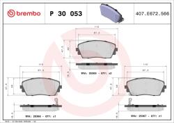 BREMBO Sada brzdových platničiek kotúčovej brzdy BREMBO P 30 053 (P 30 053)