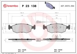 BREMBO Sada brzdových platničiek kotúčovej brzdy BREMBO P 23 138 (P 23 138)