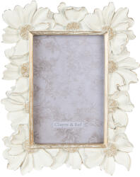 Clayre & Eef Rama foto masa, perete polirasina alba aurie 18x2x23 cm, 10x15 cm (2F0912deco)