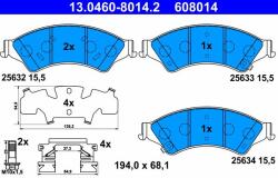 ATE Sada brzdových platničiek kotúčovej brzdy ATE 13.0460-8014.2 (13.0460-8014.2)