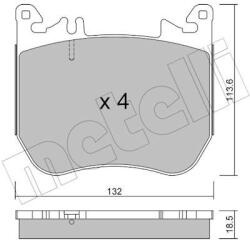 METELLI Sada brzdových platničiek kotúčovej brzdy METELLI 22-1312-0 (22-1312-0)
