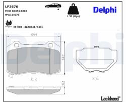 DELPHI Sada brzdových platničiek kotúčovej brzdy DELPHI LP3676 (LP3676)