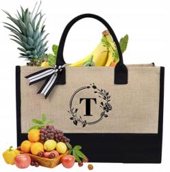  Nagy Méretű Vászon Shopper Táska Női Válltáska "t" Betűs, Divatos És Praktikus (231114XF03-14)