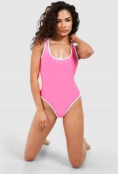 Boohoo Egyrészes rózsaszín kontrasztos Fürdőruha B18 mpc Xs