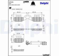DELPHI Sada brzdových platničiek kotúčovej brzdy DELPHI LP3191 (LP3191)
