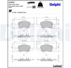 DELPHI Sada brzdových platničiek kotúčovej brzdy DELPHI LP3823 (LP3823)